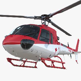 Medical Transport Helicopter Eurocopter AS-350 3D model